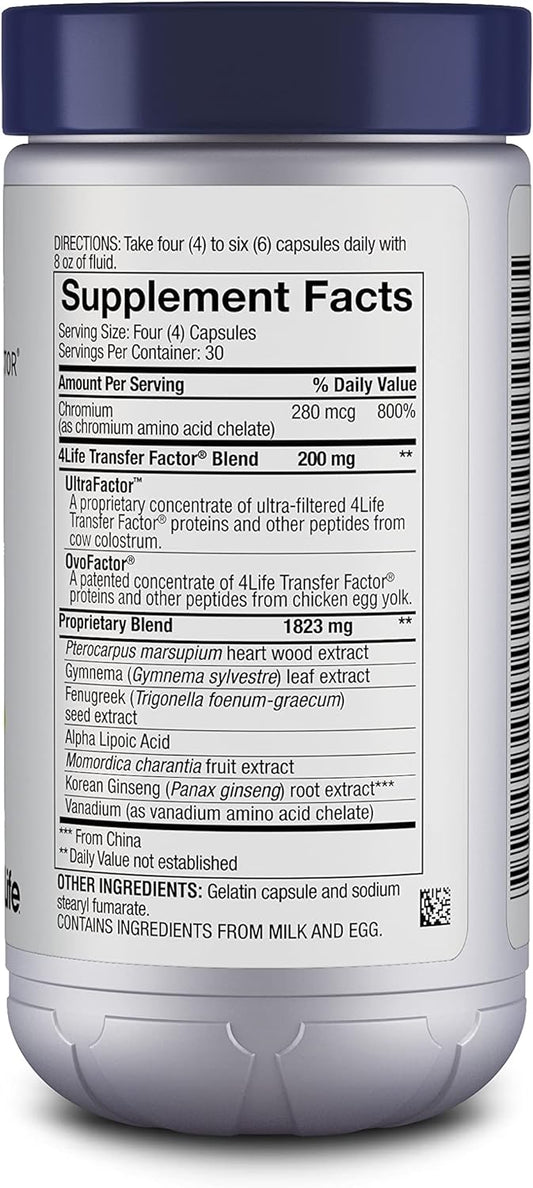 4Life Transfer Factor GluCoach - Targeted Healthy Hormone Balance, Endocrine, and Metabolic System Support - Dietary Supplement Supports Healthy Metabolism - 120 Capsules