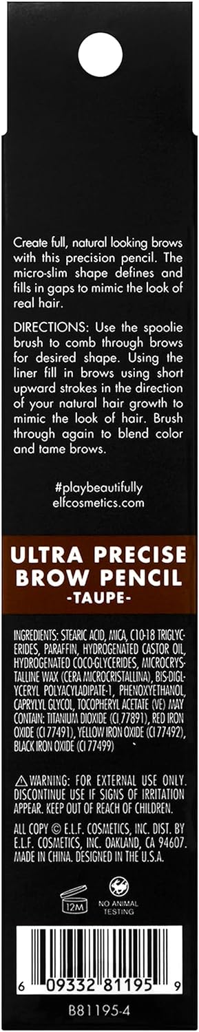 e.l.f. Ultra Precise Brow Pencil, Creamy, Micro-Slim, Precise, Defines, Creates Full, Natural-Looking Brows, Tames and Combs Brow Hair, Taupe 0.05g : Amazon.co.uk: Beauty