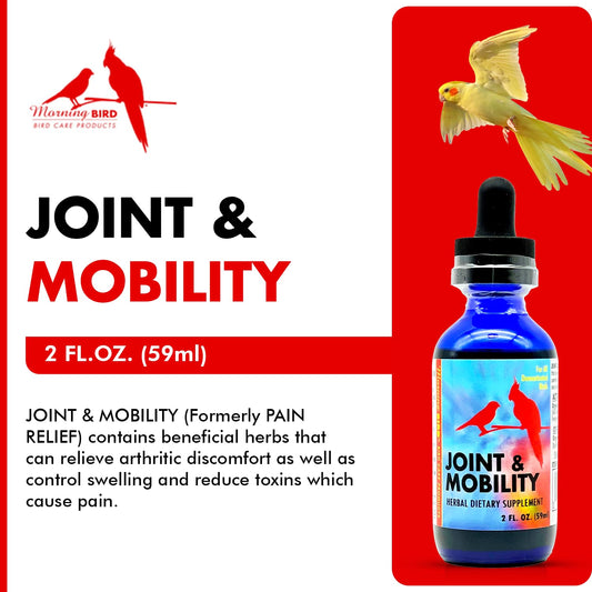 Morning Bird Joint & Mobility 2 Fl Oz – Muscle Pain Relief Supplement For Joint Health, Stop Pain & Arthritis Supplements – Herbal Liquid Formula For Aging, Injured, Or Stressed For All Bird Types