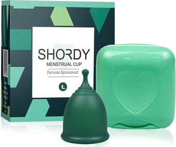 Shordy Menstrual Cup, Single Pack (Large) With Box, Soft & Flexible, Copa Menstrual Kit For Women | Up To 12 Hours Of Comfort, Eco-Friendly & Safer Alternative To Pads & Tampons (Green)