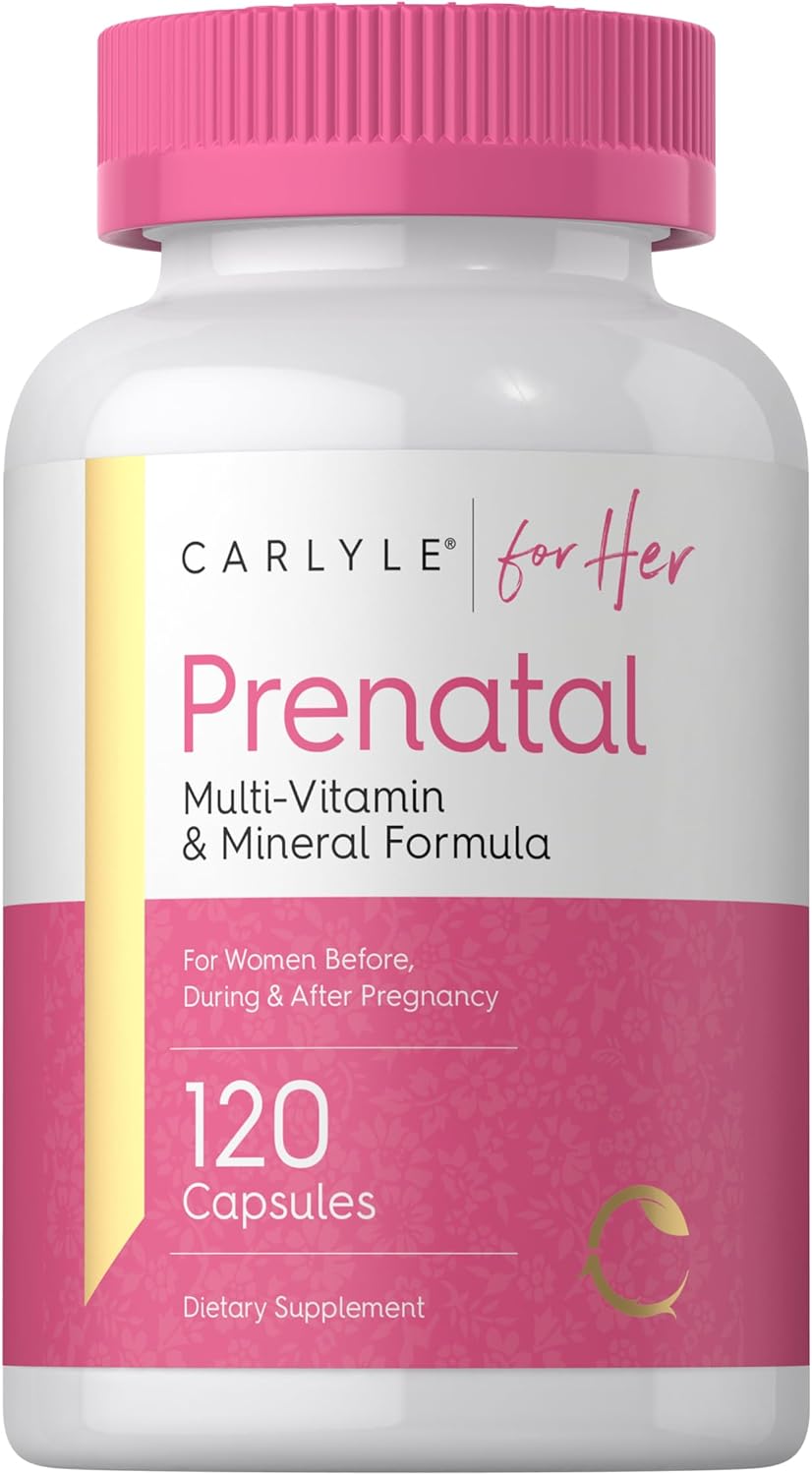 Carlyle Prenatal Vitamins for Women | 120 Capsules | Multivitamin and Mineral Formula with Folic Acid | Non-GMO and Gluten Free Supplement | for Her