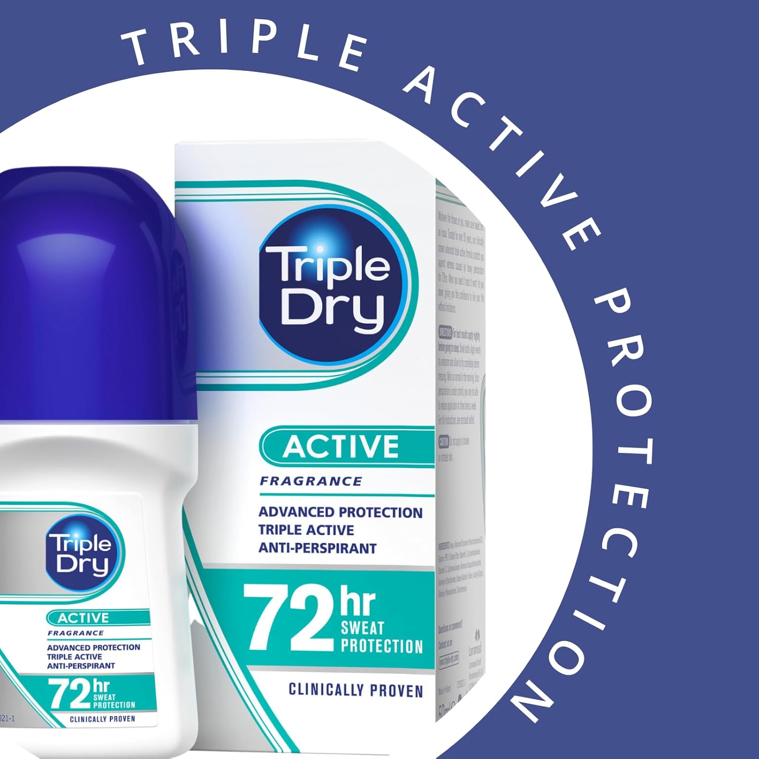 Triple Dry Women | Active Fragrance Anti-Perspirant Roll On 50ml | 72-Hour Protection Against Excessive Sweating | Fights Odour | Triple Active Formula | Clinically Proven | Female : Amazon.co.uk: Beauty
