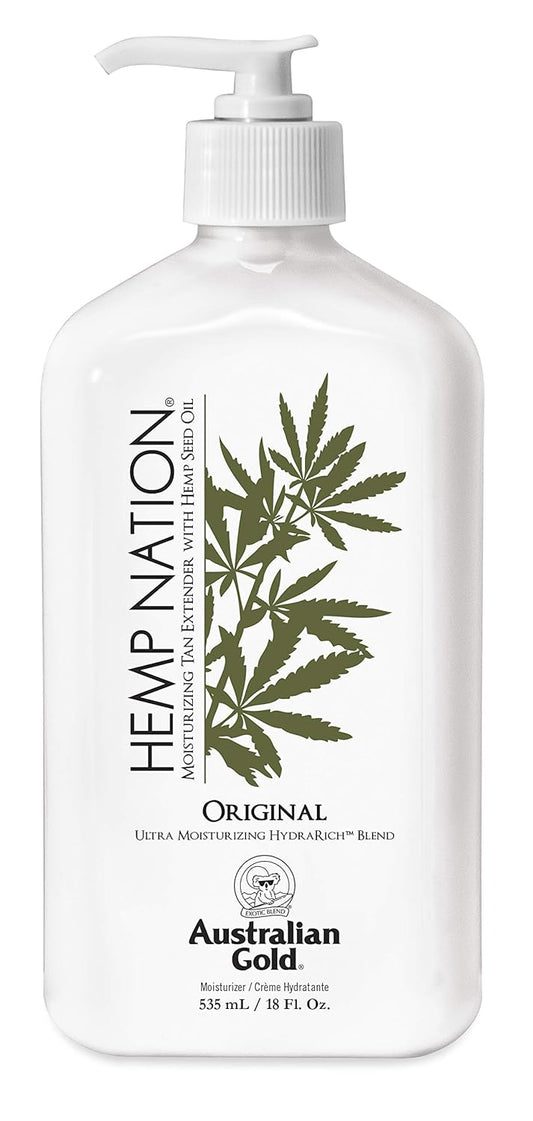 Australian Gold Original Hemp Nation Moisturizing Tan Extender Lotion, Hemp Seed Oil, 18 Fl Oz : Tanning Oils : Beauty & Personal Care