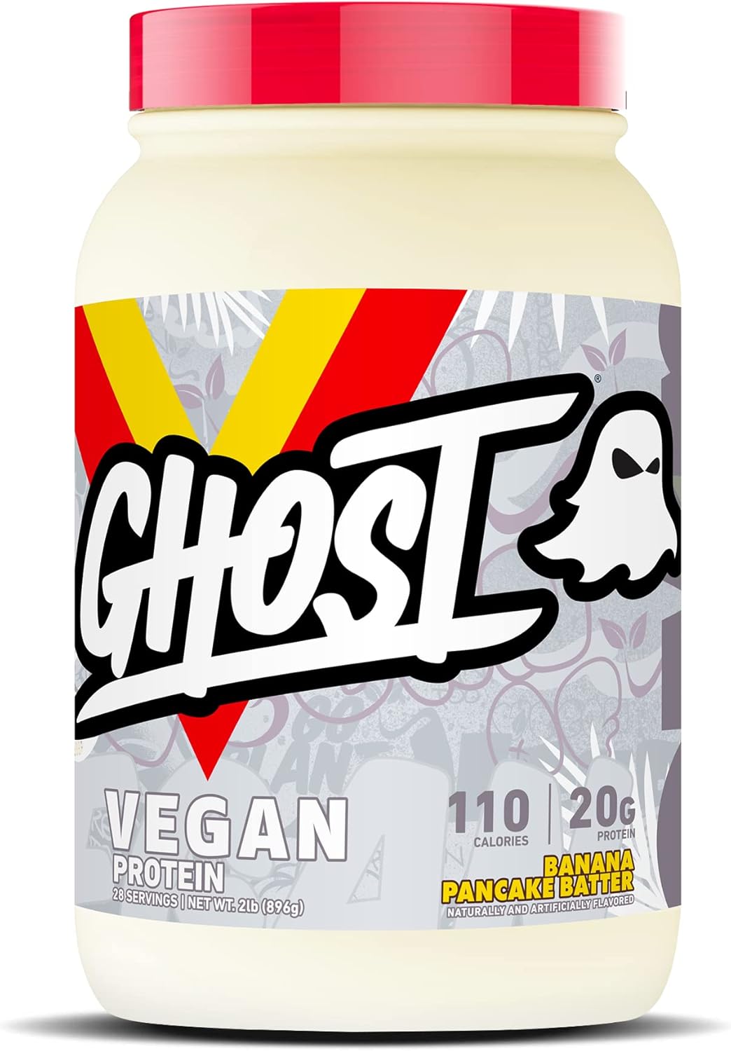 Ghost Vegan Protein Powder, Banana Pancake Batter - 2Lb, 20G Of Protein - Plant-Based Pea & Organic Pumpkin Protein - ­Post Workout & Nutrition Shakes, Smoothies, & Baking - Soy & Gluten-Free