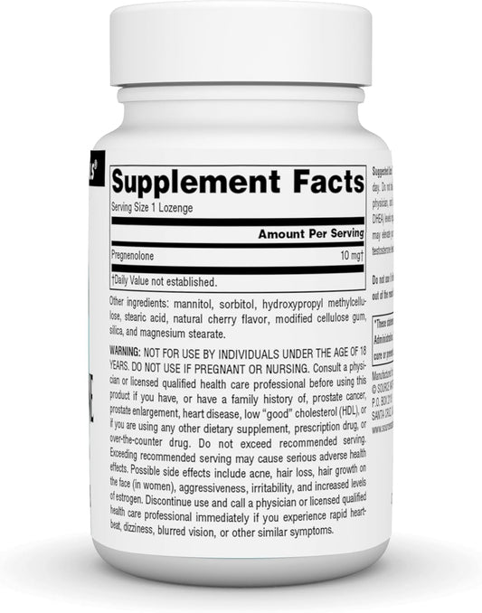 Source Naturals Pregnenolone 10 Mg May Support Balanced Hormones - 120 Cherry Flavored Lozenges
