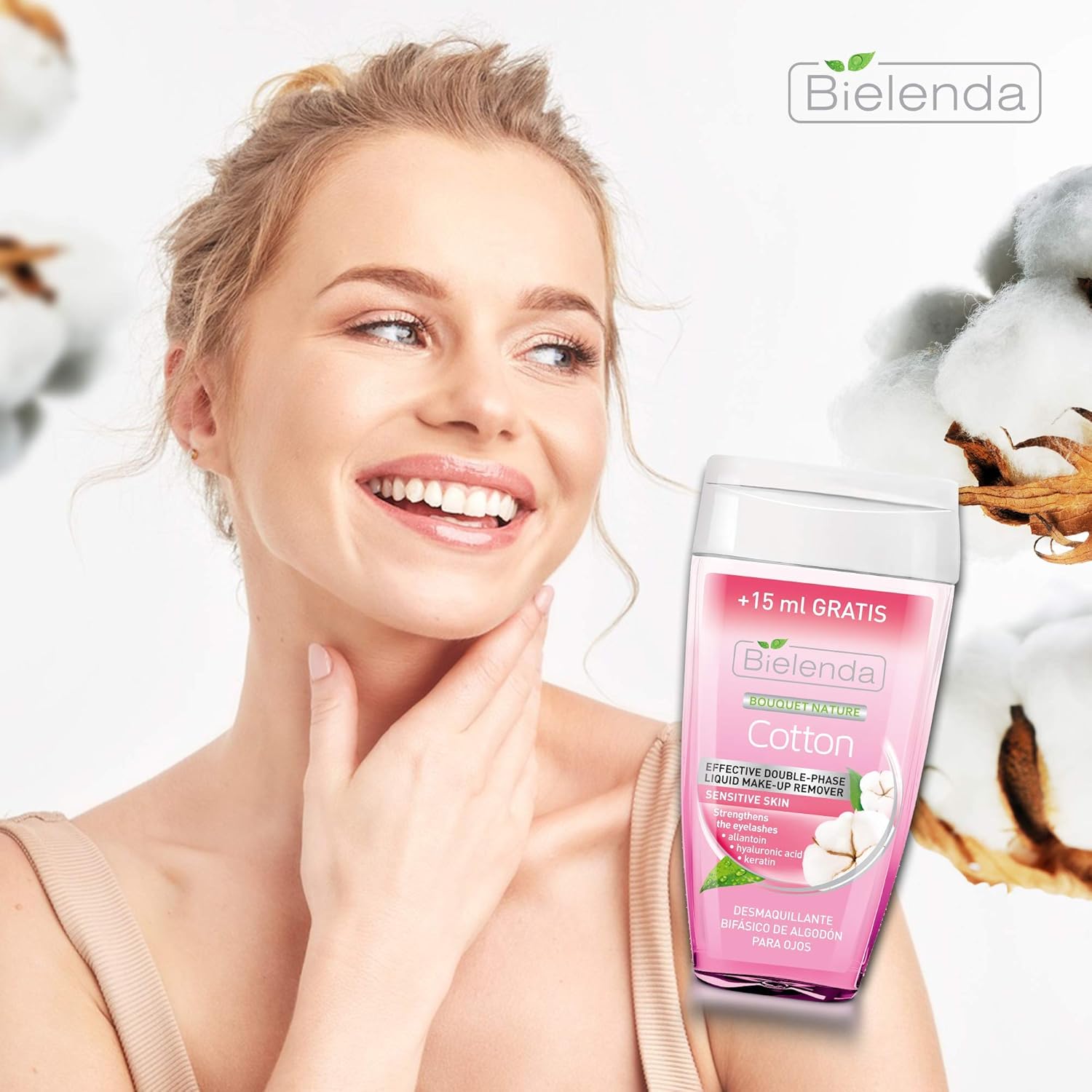 Bielenda BOUQUET NATURE - Soothes And Alleviates Irritation, Removes Signs Of Eye Fatigue And Puffiness - Cotton Gentle Double Phase Liquid Make Up Remover - 140 ml : Amazon.co.uk: Beauty