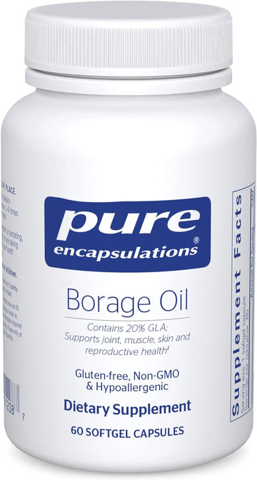 Pure Encapsulations Borage Oil | Hypoallergenic Dietary Supplement | 60 Softgel Capsules
