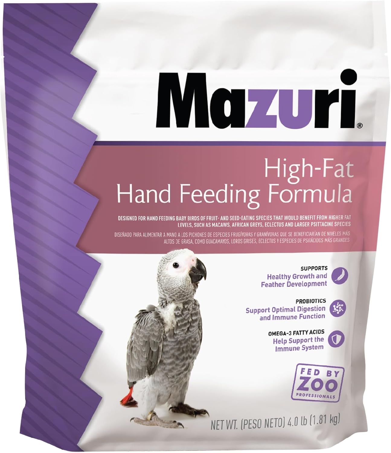 Mazuri | High-Fat Hand Feeding Formula For Baby Birds | 4 Pound (4 Lb) Bag