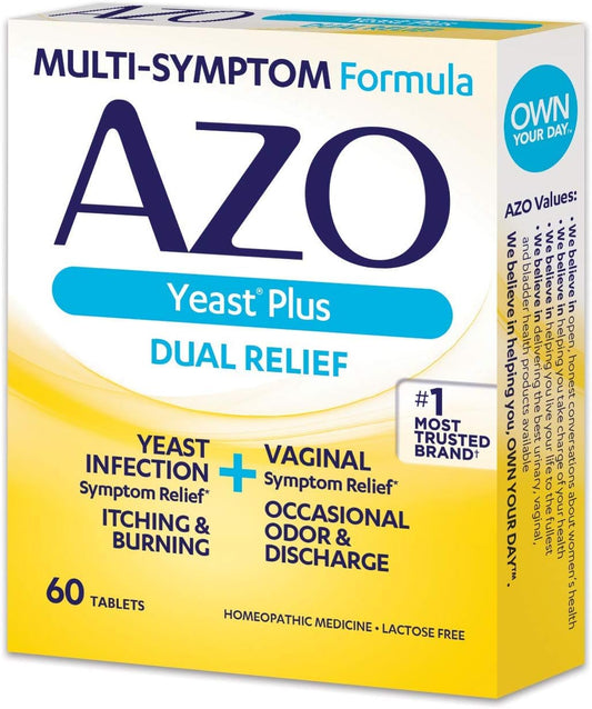 AZO Yeast Plus Tablets 60 ea (Pack of 5) : Health & Household