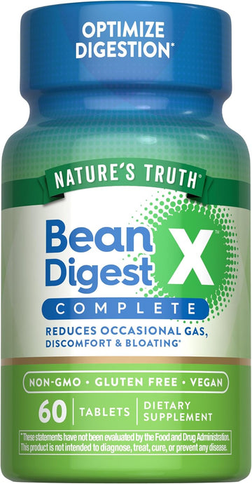 Nature'S Truth Bean Digest Enzyme Pills | 60 Tablets | Vegan, Non-Gmo & Gluten Free Supplement