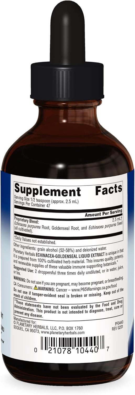 Planetary Herbals 100% Cultivated Echinacea-Goldenseal Extract, 