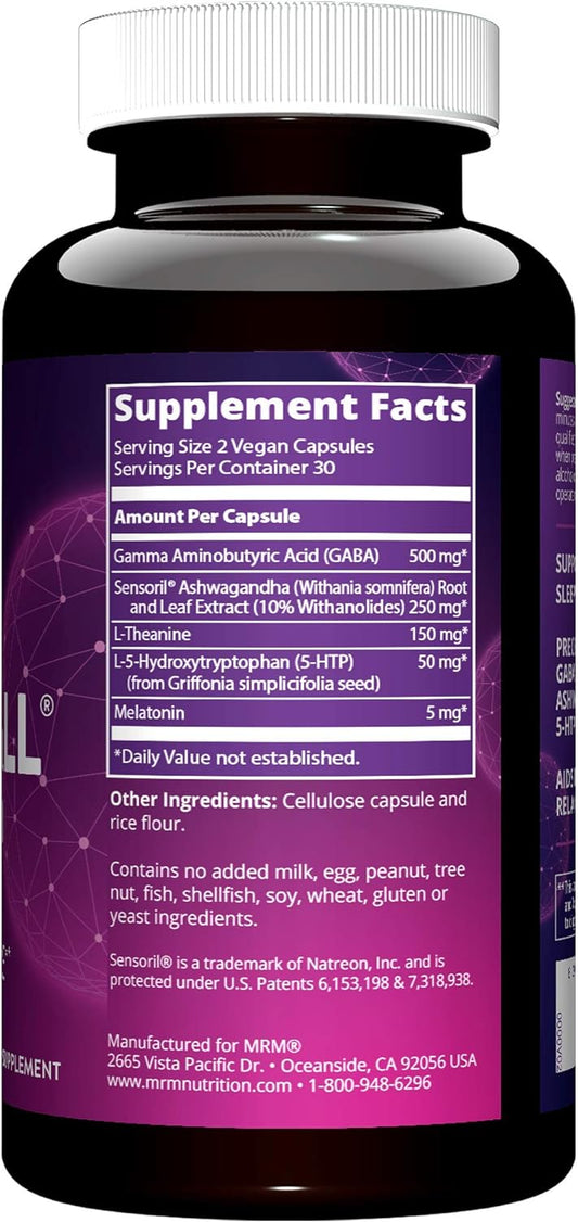 MRM Nutrition Relax-All ® Sleep | Helps You Fall Asleep | Restful + Restorative Sleep | with Melatonin + Ashwagandha| Good night sleep without feeling groggy | Vegan + Gluten Free | 30 servings