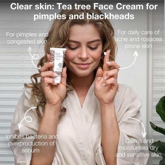 Australian Bodycare Face Cream 50ml - Moisturiser spot treatment, pimple, oily, acne prone skin. Tea Tree Cream Face Moisturiser. Spot Cream and anti blemish moisturiser. 100% Natural Tea Tree Oil