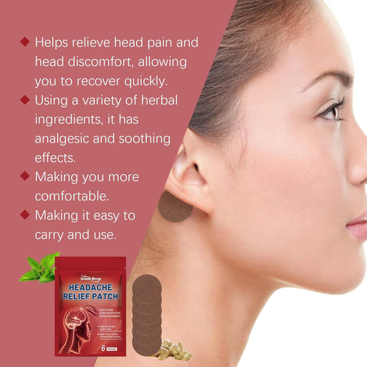 Relief Headache Patches - Natural Herbal Stickers for Headache Relief in Traditional Chinese Medicine (6 Patches)