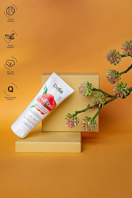 Delia Cosmetics - Ekoflorist - Cleansing Scrub - Vegan Peeling, Natural Cosmetic With Walnut Particles - For All Skin Types - Cleanses, Smoothes, Removes Dead Skin - 75Ml