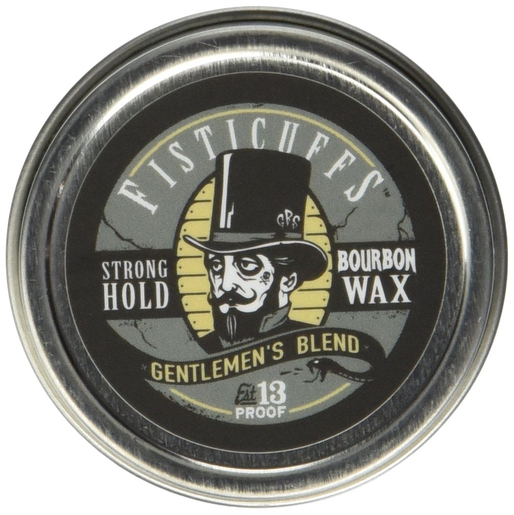 Fisticuffs Strong Hold Mustache Wax Leather/Cedar Wood Scent 1 Oz. Tin