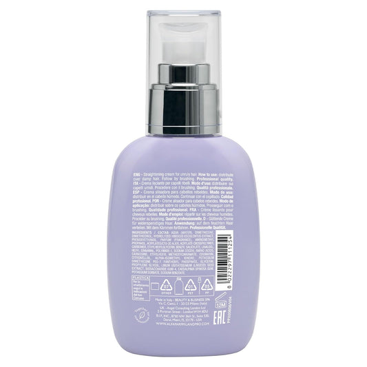Alfaparf Milano Semi Di Lino Smooth Smoothing Cream For Frizzy And Rebel Hair - Controls Frizz - Protects From Heat And Humidity - Straightens And Hydrates Unruly Hair, 4.23 Fl. Oz