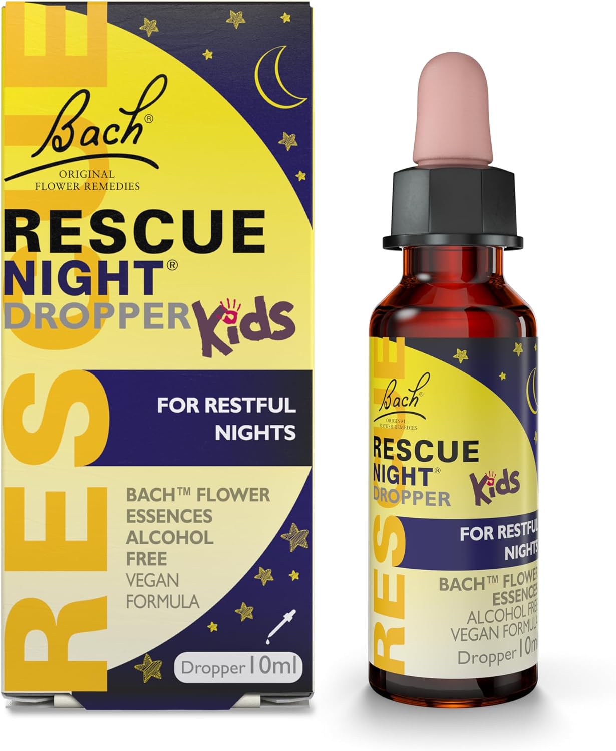 Rescue Kids Night Dropper (10Ml), Raspberry, Soothing Support For Restful Nights, Flower Essences, To Support Your Child And Promote A Calming Bedtime Routine, Alcohol Free