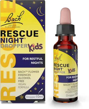 Rescue Kids Night Dropper (10Ml), Raspberry, Soothing Support For Restful Nights, Flower Essences, To Support Your Child And Promote A Calming Bedtime Routine, Alcohol Free