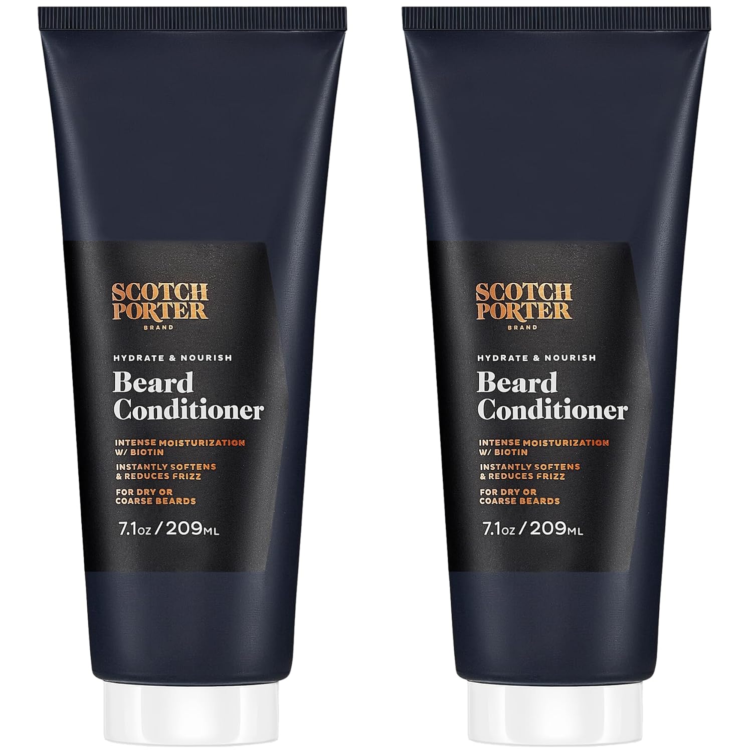 Scotch Porter Hydrate & Nourish Beard Conditioner Twin Pack | Long-Lasting Moisture Helps Strengthen, Reduce Frizz & Promote Growth for Dull, Dry, Coarse Beards | Original Scent | 2 * 7.1 oz