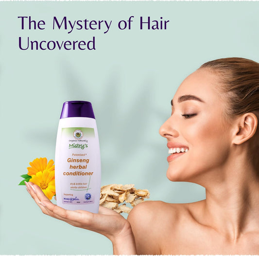 Mistry'S Ginseng Herbal Conditioner 200Ml - Hair Care Scalp Scrub Conditioner, Gentle - Suitable For All Ages And Hair Types, Additive Free, Vegan