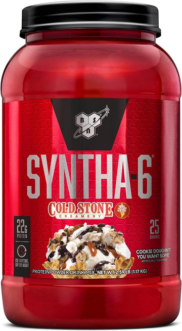 BSN Syntha-6 Whey Protein Powder, Cold Stone Creamery- Cookie Doughn't