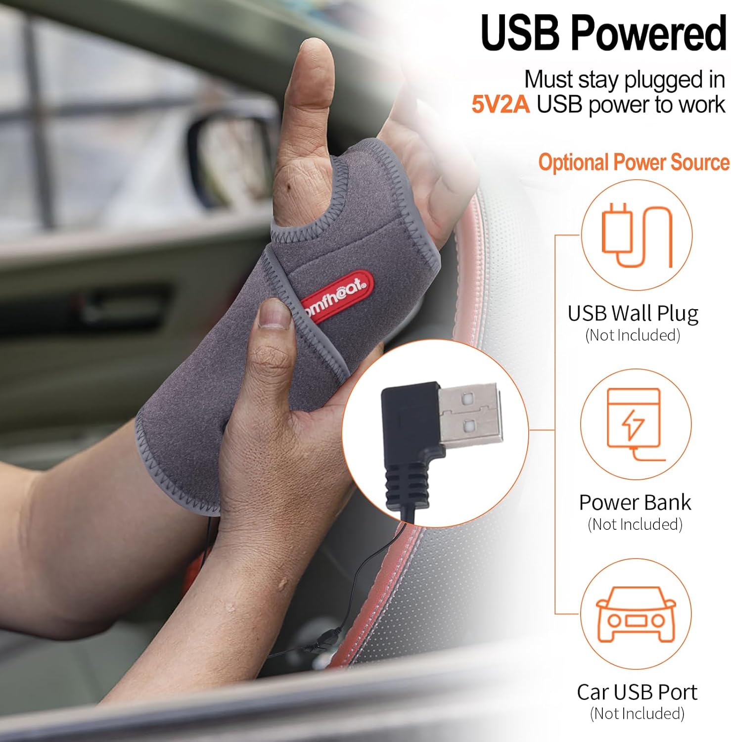 Comfheat Elbow Heating Pad Wrap For Joint Pain Usb Heated Elbow Brace For Tendonitis And Tennis Elbow Portable Moist Heat Therapy Elbow Sleeve Adjustable Temperature (Non-Chargeable) : Health & Household