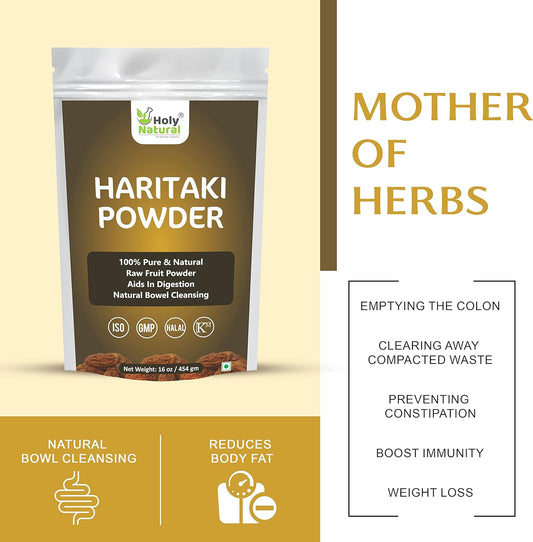 Haritaki Powder Without Seeds ? 16 Oz I Natural, Very Good for Bowel and Digestion