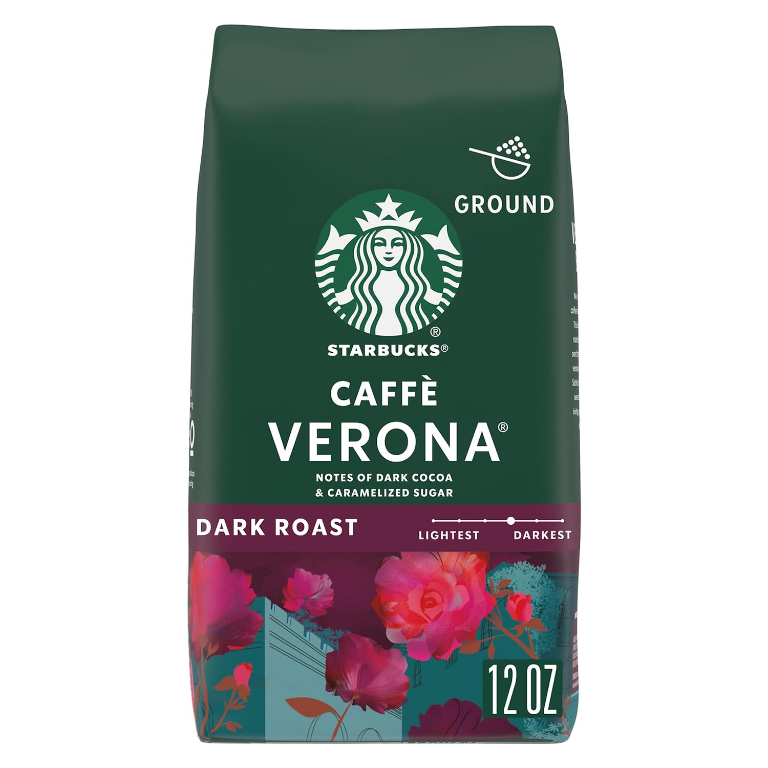 Starbucks Ground Coffee, Dark Roast Coffee, Caffè Verona, 100% Arabica, 1 Bag (12 Oz)