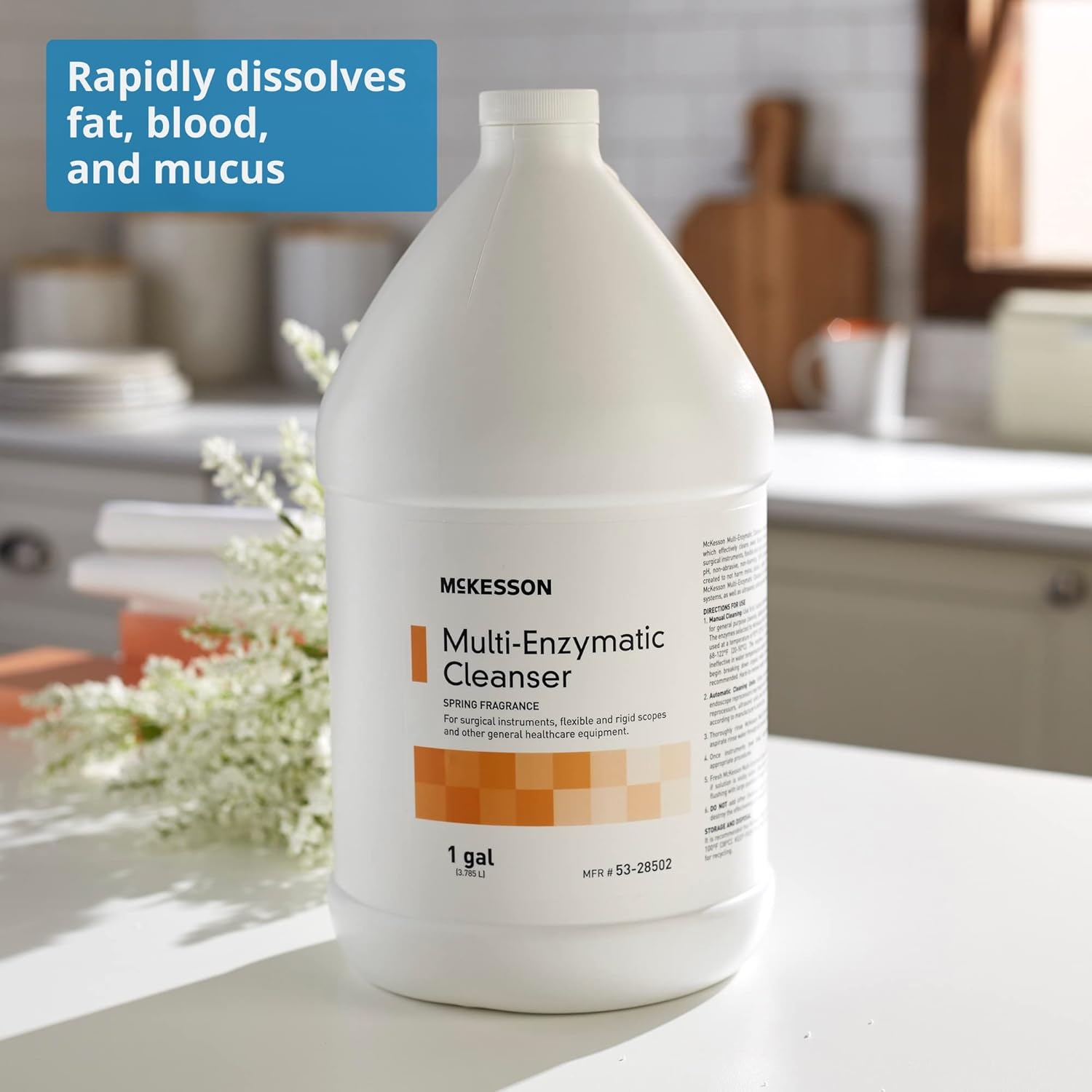 Mckesson Multi-Enzymatic Cleanser, For Surgical Instruments, Fresh Scent, 1 Gal, 1 Count, 1 Pack