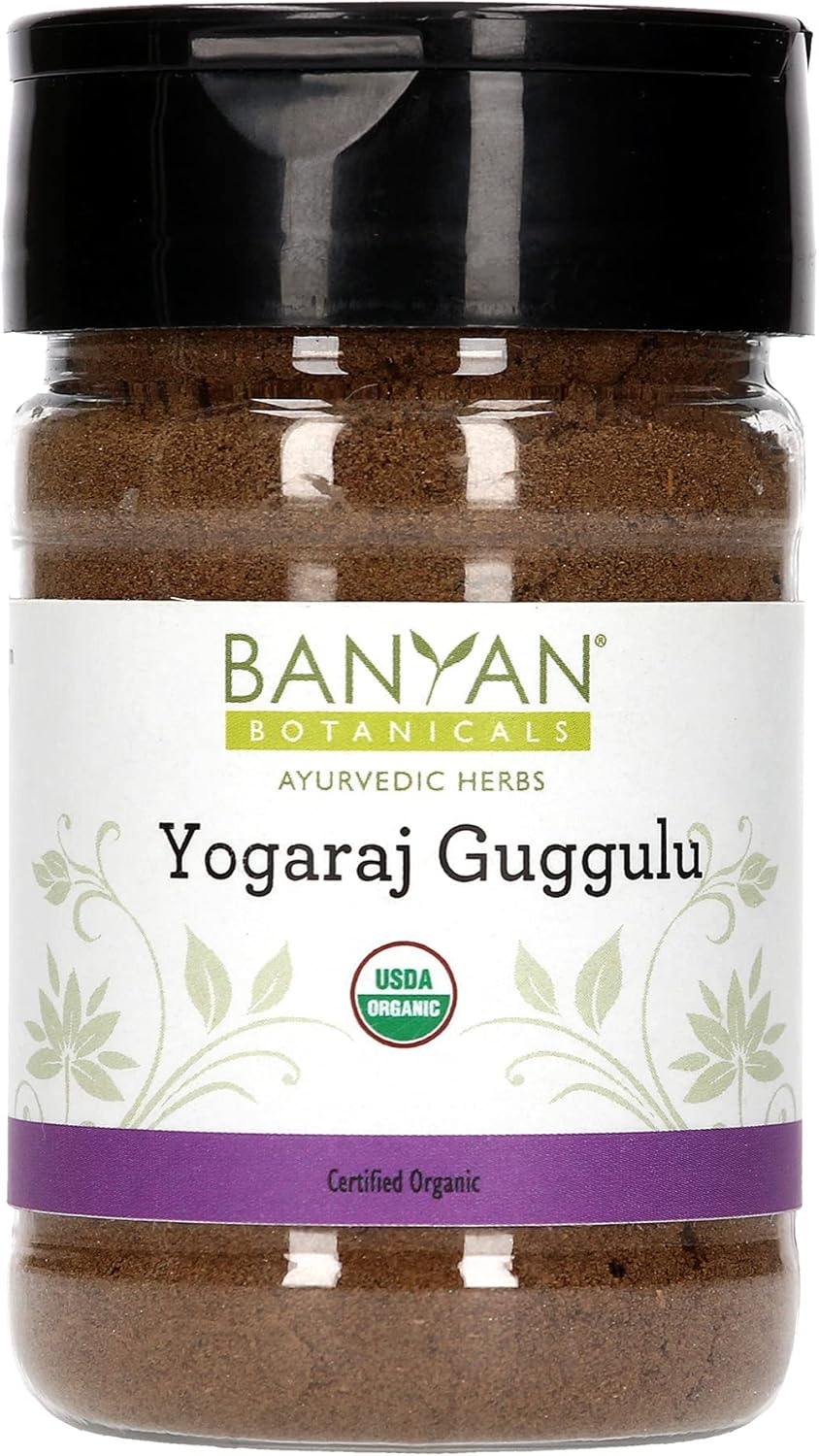 Banyan Botanicals Yogaraj Guggulu Powder - Certified Organic, Spice Jar - Balances vata in The Joints, Nerves and Muscles