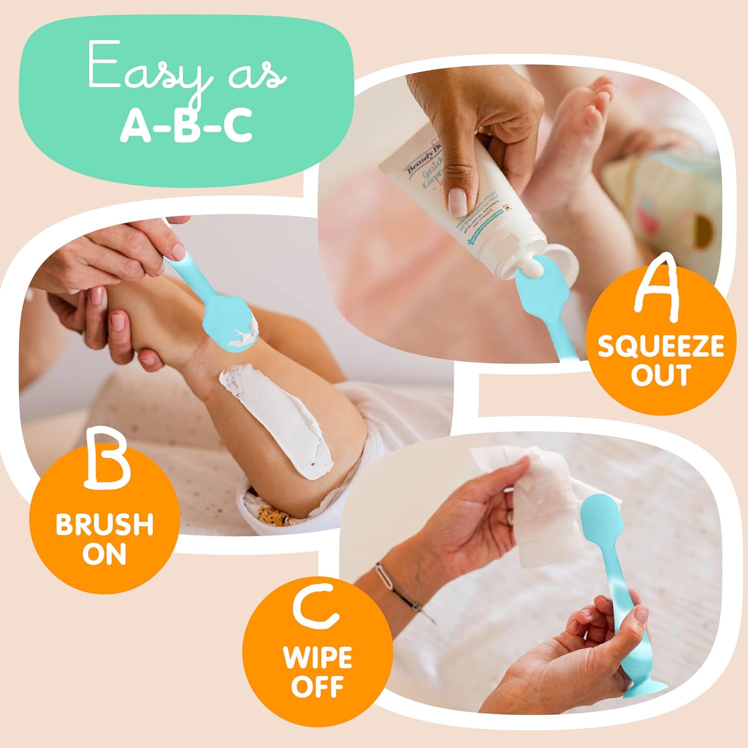 Bumco Diaper Cream Spatula - Bpa-Free Diaper Bag Essentials, Soft Butt Spatula Baby, Mom-Invented Butt Paste Spatula, Bumco Diaper Cream Spatula, Flexible Diaper Cream Applicator, Bumco Baby Bum Brush