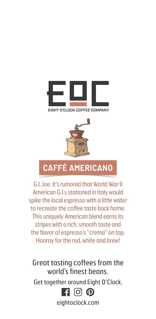 Eight O'Clock Coffee Barista Blends Caffe Americano, 11 Ounce, Mild Espresso, Medium Bodied Balanced Flavor