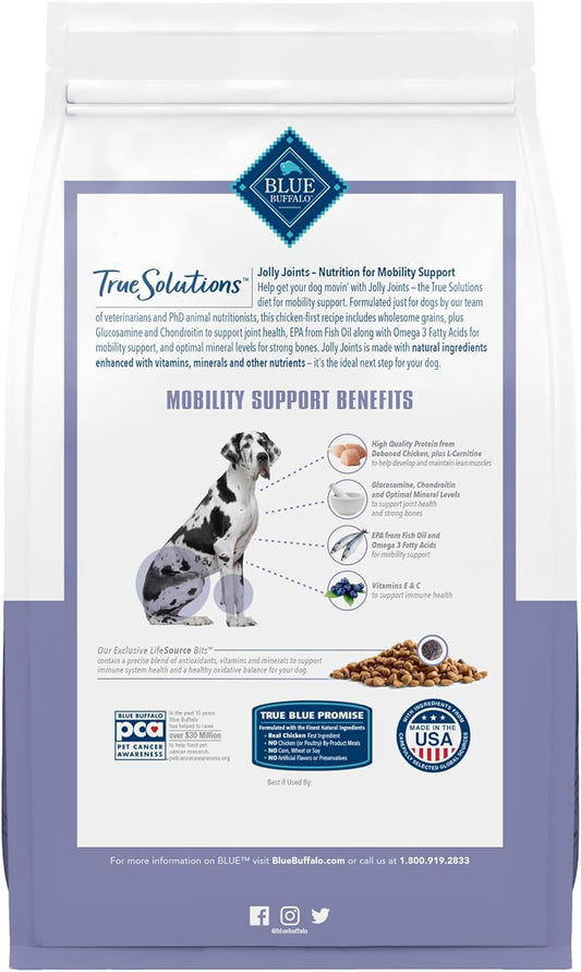 Blue Buffalo True Solutions Jolly Joints Mobility Care Natural Dry Food For Adult Dogs, Chicken, 11-Lb. Bag