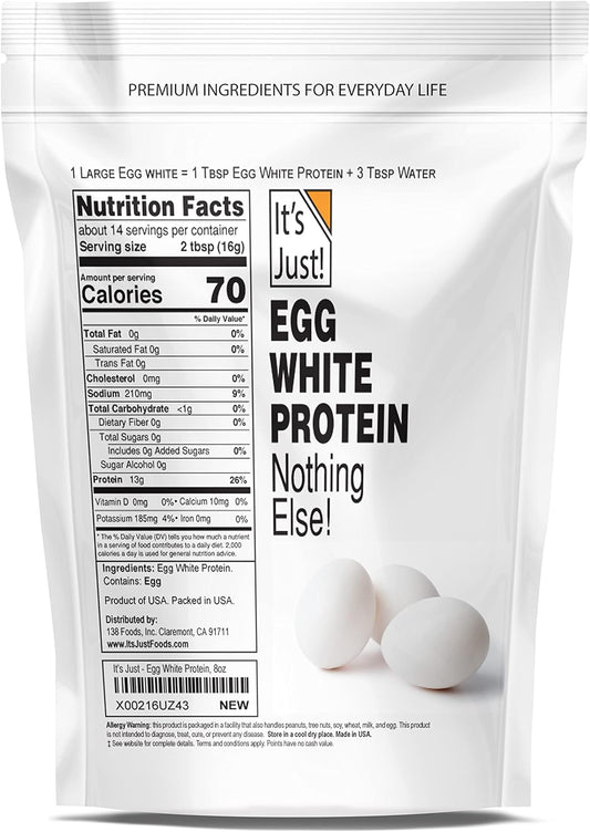 It's Just! - Egg White Protein Powder, Made in USA from Cage-Free Eggs