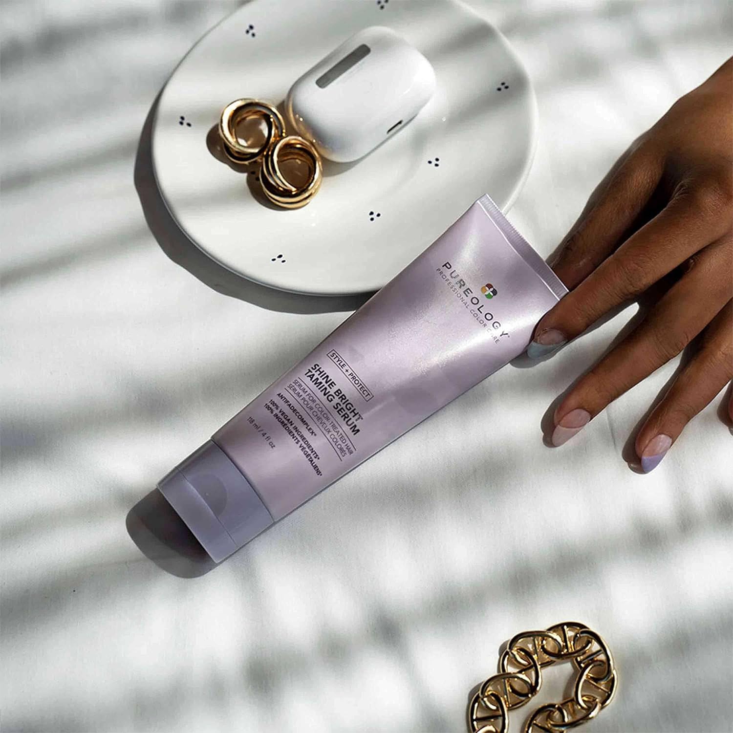 Pureology Style + Protect Shine Bright Taming Serum | For Color-Treated Hair | Shine-Enhancing, Smoothing Hair Serum | Sulfate-Free | Vegan | Updated Packaging | 4 Fl. Oz. | : Beauty & Personal Care