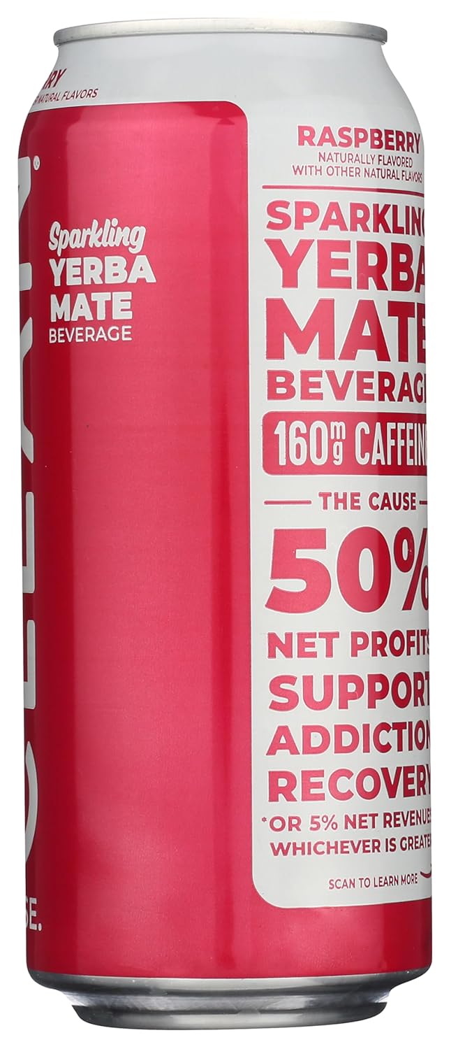 Clean Cause, Yerba Mate Energy Drink, Raspberry, 16 Oz