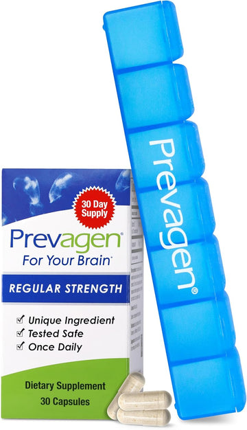 Prevagen Regular Strength 10Mg, 30 Capsules With Apoaequorin & Vitamin D And 7-Day Pill Minder