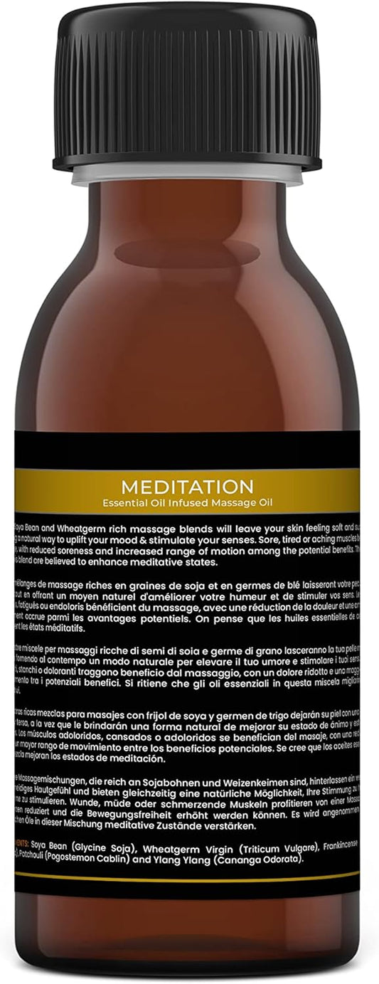 Mystic Moments | Meditation Aromatherapy Massage Oil Blend 250ml - Natural Massage Blend Made with Essential Oils for Spa & Massage Therapy