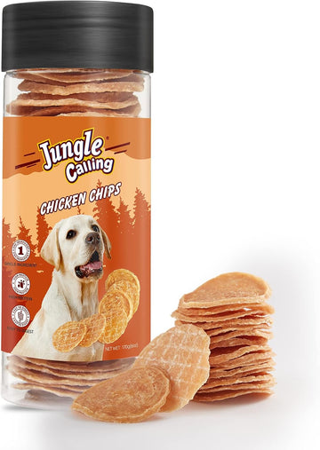 Jungle Calling Dog Treats, Single Ingredient Dog Chicken Chips, Crunchy Chicken Chips For Dogs, Chicken Jerky Dog Training Treats, 6 Oz