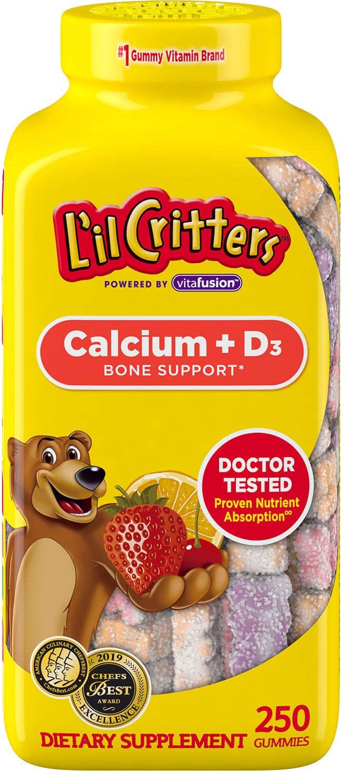 Kids Vitamin Calcium Gummy Bears With Vitamin D 3 Chewable Supplement And Multivitamin For Children