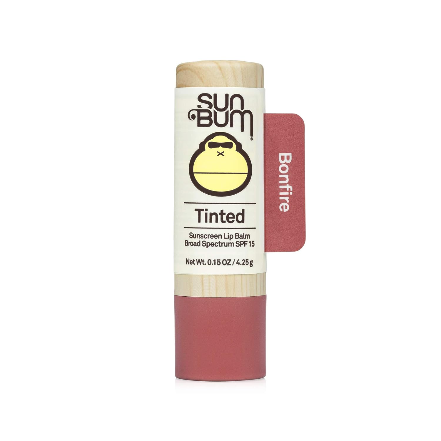 Sun Bum Tinted Lip Balm Bon Fire | SPF 15 | UVA / UVB Broad Spectrum Protection | Sensitive Skin Safe | Paraben Free | Ozybenzone Free | 0.15 Oz