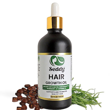 Seddy Organic Jamaican Black Castor Oil - With Rosemary & Peppermint In Glass Bottle - Cold Pressed | Hexane-Free | Promotes Hair Growth | Strengthens Hair | Hair Treatment Oil - 3.4 Fl. Oz