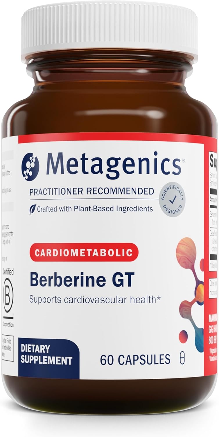 Metagenics Berberine Gt - 500 Mg Berberine Hcl - Supports Heart Health * - Non-Gmo & Gluten-Free - 60 Count