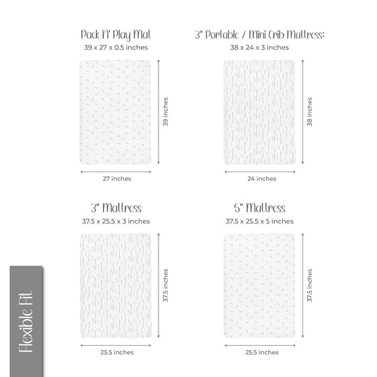 Pack And Play Sheets - 2 Pack Fitted With 100% Jersey Cotton - Pack N Play Mattress Sheets For Boys And Girls, Newborn Essentials (Neutral Forest Grey Floral And Leaves)