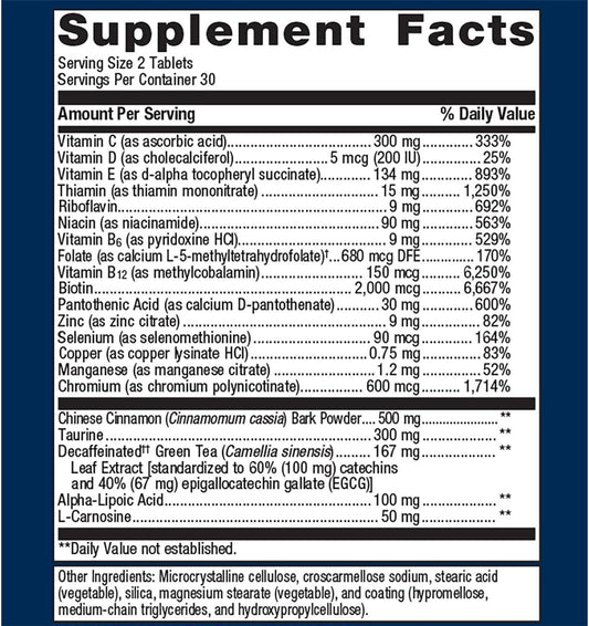 Metagenics Metaglycemx - 100 Mg Alpha-Lipoic Acid - Supports Carbohydrate Metabolism* - Antioxidant Support* - With Green Tea Extract - Non-Gmo & Gluten Free - 60 Tablets