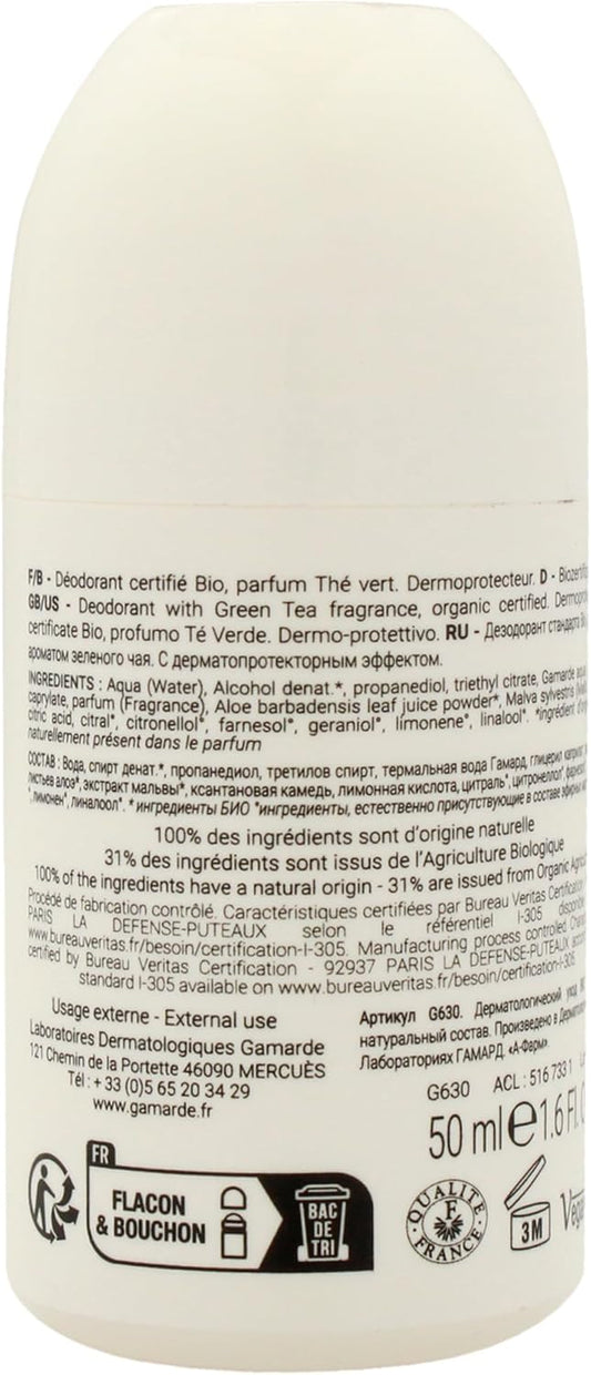 Gamarde Organic Roll-On Deodorant Fresh Green Tea 50Ml