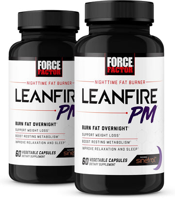 Force Factor Leanfire Pm, Weight Loss Pills For Women And Men, Fat Burner And Overnight Weight Loss Pills To Burn Fat, Boost Metabolism, With Melatonin, 60 Count (Pack Of 2)