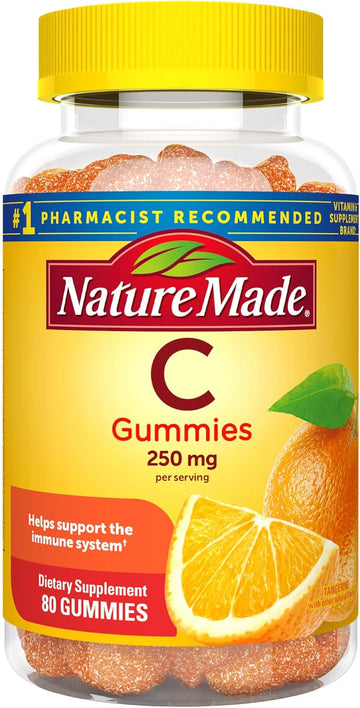 Nature Made Vitamin C 250 Mg Per Serving, Dietary Supplement For Immune Support, 80 Gummies, 40 Day Supply