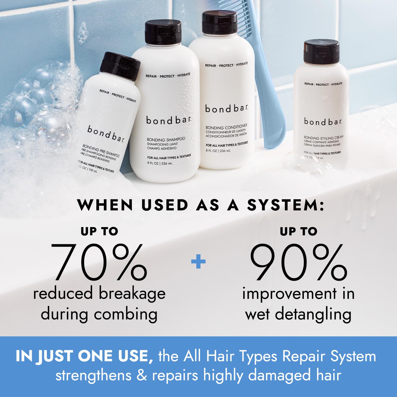 Bondbar Conditioner for Damaged Hair, Repairs, Protects, Strengthens & Hydrates All Hair Types & Textures, Vegan, Cruelty-Free, 8 Fl. Oz. : Beauty & Personal Care